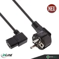 Produktbild: InLine Netzkabel Schutzkontakt L. gewinkelt Kaltgerätestecker schwarz 0,5m