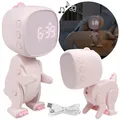 Produktbild: Mary's Elektronischer Wecker mit Display für Kinder, Wecker fürs Kinderzimmer – rosa Robo-Dinosaurier, USB