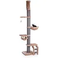 Produktbild: Kratzbaum Lofty · XXL Kratzturm mit Deckenspanner · Cappuccino · ca. 57 x 57 x 250-275 cm
