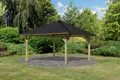 Produktbild: Karibu Pavillon Holm 1, (Set), BxTxH: 431x431x315 cm, mit schwarzen Dachschindeln