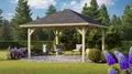 Produktbild: Pavillon Holz Gartenpavillon Gartenlaube Holm 1 im Set mit Schindeln kesseldruckimprägniert 359x359x315 cm