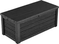 Produktbild: Keter Eastwood Auflagenbox mit 570 Liter Volumen, Wetterfest und Wasserdicht, Sitzgelegenheit, Anthrazit, 72,4 x 155 x 64,4 cm