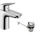 Produktbild: hansgrohe Logis 100 Waschtischarmatur 71171000 chrom, mit Metall Zugstangen Ablaufgarnítur