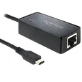 Produktbild: DeLock USB(USB3.1, Gen1) C-St > 1x Gigabit LAN-Bu. (RJ45) 0,26m (black)