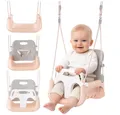 Produktbild: KRUZZEL Babyschaukelsitz Kinderschaukel 3-in-1 Gartenschaukel (Spar-Set, 1-tlg), Rückenlehne, Sicherheitsbügel und Gurt sorgen für stabilen Halt