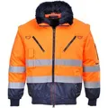 Produktbild: Portwest Arbeitsjacke Hi-Vis Pilotenjacke PJ50, Warnschutzjacke, orange-marine, Größe XXL