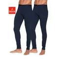 Produktbild: Lange Unterhose H.I.S, Herren, Gr. XS, 2 Stk., blau (navy), Jersey, Obermaterial: 95% Baumwolle, 5% Elasthan, unifarben, körpernah, Unterhosen Lange Unterhose, mit Bündchen am Bein