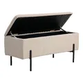 Produktbild: House Nordic Bank Watford mit Stauraum Beige Bouclé Wohnzimmerbank aufklappbar
