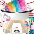 Produktbild: KESSER® Zuckerwattemaschine Set für dein zuhause - Mit 30x Zuckerwatte Stäbchen & Messlöffel - Retro Baumwolle Candy Maschine - Zuckerwatte Mas...
