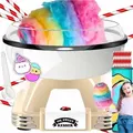 Produktbild: Kesser® Zuckerwattemaschine Set Für Dein Zuhause - Mit 30x Zuckerwatte Stäbchen & Messlöffel - Retro Cotton Candy Maschine - Zuckerwatte Maschine   Creme / Weiß