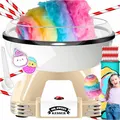Produktbild: KESSER® Zuckerwattemaschine Set für Dein zuhause - Mit 30x Zuckerwatte Stäbchen & Messlöffel - Retro Cotton Candy Machine - Zuckerwatte Maschine Mit Zubehör - Höhe 22 cm - 500 W Creme Weiß