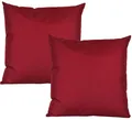 Produktbild: JACK 2er Set Outdoor Kissenhülle Kissenbezug 50x50cm Wasserfest Sitzkissen Lounge Kissen Garten Stuhl Lotus Effekt, Farbe:Burgund