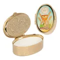 Produktbild: NKlaus Metall Etui Gold 5x3,5cm oval Rosenkranz Dose Kelch Motiv Firmung Kommunion 2545