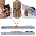 Produktbild: zipgrips Holzoptik - 2 in 1 Handy-Griff & Aufsteller - Sicherer Griff - Halter f