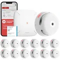 Produktbild: X-Sense Smart Rauchmelder XS01-M mit SBS50 Basisstation, Zertifiziert nach EN 14604, Funkrauchmelder mit WLAN, vernetzbarer Feuermelder, kompatibel mit der X-Sense Home Security App, FS121, 12 Stück