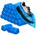 Produktbild: com-four® 200x hochwertige Einweg Überziehschuhe 5g je Überzieher - Plastik Schuhüberzieher - Einmal-Schuh wasserdicht - Überschuhe in Einheitsgröße