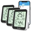 Produktbild: Govee Thermometer Hygrometer, Mini LCD Digital Temperatur luftfeuchtigkeitsmesser mit Benachrichtigungs Alarm, Präzise Hygrometer Temperatur, Datenspeicherung für Gewächshaus Weinkeller (3 pack)