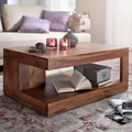Produktbild: WOHNLING Couchtisch Sheesham Massivholz 90x60x40 cm Wohnzimmertisch braun Wohnzimmermöbel modern Massivholzmöbel Echtholz