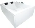 Produktbild: Basera Badewanne XXL Wave 180 x 130 cm für 2 Personen mit Wasserfall, LED-Ambiente und Kopfstützen