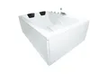 Produktbild: Basera® Badewanne Badewanne XXL Wave 180 x 130 cm für 2 Personen, (Komplett-Set), mit Wasserfall, LED und Kopfstützen
