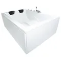 Produktbild: Basera® Badewanne XXL Wave 180 x 130 cm für 2 Personen mit Wasserfall LED-Amb...