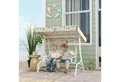 Produktbild: AIYAPLAY Hollywoodschaukel Kinderschaukel mit verstellbarem Sonnendach, Sicherheitsgurt, 2-Sitzer, verstellbarer Sonnenschutz, Gartenschaukel für 3-6 Jahre Kinder, 1 tlg., für 3-6 Jahre Kinder, Weiß 110 x 74 x 113 cm