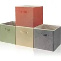 Produktbild: Aufbewahrungsbox Stoff 4er Set 33x38x33 cm Faltbare Körbe Griffe