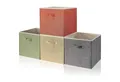 Produktbild: LuxusKollektion Aufbewahrungsbox Aufbewahrungsbox Stoff 4er Set 33x38x33 cm Faltbare Körbe Griffe