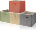 Produktbild: Aufbewahrungsbox Stoff 4er Set 33x38x33cm Griffe Ordnungssystem Schrank Regal