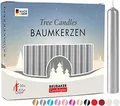 Produktbild: BRUBAKER 100er Pack Baumkerzen Wachs - Weihnachtskerzen Pyramidenkerzen Christbaumkerzen - Silber