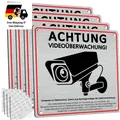 Produktbild: Videoüberwachung Hinweis Schild DSGVO 15x15cm Selbstklebend Geb