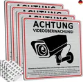 Produktbild: 4 Stück Achtung Videoüberwachung Schild Privatgrundstück mit DSGVO Hinweis, 15