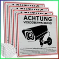 Produktbild: Videoüberwachung Schild 4er Set 15x15cm selbstklebend mit Warnhinweis