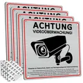 Produktbild: Videoüberwachungsschild Aluminium Warnhinweis Privatgrundstück DSGVO 15x15cm