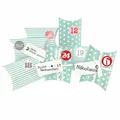 Produktbild: DIY Adventskalender Christkind zum Befüllen tuerkis Sterne/Streifen,Ziffern rosa