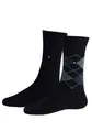Produktbild: TOMMY HILFIGER Herrensocken Doppelpack Rautenmuster schwarz/grau Größe 39-42