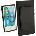 Produktbild: igadgitz U2064 Schwarz Kristall Gel Tasche TPU Schutzhülle Etui mit integriertem Sport Clip + Displayschutzfolie Kompatibel mit Apple iPod Nano 7 Gen