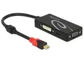 Produktbild: DeLock Mini Displayport Adapter auf VGA, HDMI oder DVI 4K Passiv 3in1 Monitor Adapter, 62855
