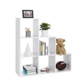 Produktbild: VASAGLE Treppenregal, Bücherregal, Stufenregal, Standregal, mit 6 Würfeln, Leiterregal, als Raumteiler, Würfelregal, freistehend, für Büro, Wohnzimmer, Schlafzimmer, weiß LBC63WT