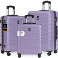 Produktbild: DeubaXXL DE Hartschalenkoffer New York Set 3-tlg Pastelllila Rollen 360º ABS 110284