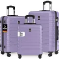 Produktbild: DEUBA TRAVEL Koffer Set 3tlg Hartschalenkoffer Pastell Lila