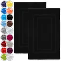 Produktbild: NatureMark 2er Pack Badvorleger Badematte | Premium Qualität | 100% Baumwolle | 50 x 80 cm | Duschvorleger Duschmatte Doppelpack | Farbe: Schwarz