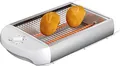 Produktbild: EPIQ 80001212 Flachtoaster, Tisch-Röster, Edelstahl-Design, Sandwiches, Baguette, 600 Watt Leistung, Rücklauf-Timer, Krümelschublade, weiß und silber