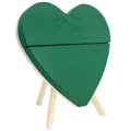 Produktbild: Creativery Nass Steckschaum Herz 30x26x6cm mit Holzständer H.32cm - für Profi Floristen & Hobby Bastler - Frischblumen Steckschwamm - Blumen Steckmasse - Floristik Zubehör & Floristikbedarf - Grün
