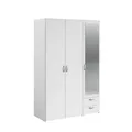 Produktbild: Daily 4 Parisot Eleganter Kleiderschrank 3-türig in Weiß mit Spiegel 120x185x51 cm