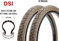 Produktbild: 2 Stück 20 Zoll Fahrrad Reifen 20x1.75 City Bike Kinderrad 47-406 tire brown
