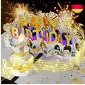 Produktbild: Geburtstagskarte, musikalische Geburtstagskarten mit blasbarem LED-Licht, Kerze