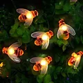 Produktbild: Solar Lichterkette 7M 8 Modi Bienenlichterkette Wetterfest Garten Terrasse