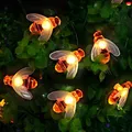 Produktbild: [50 LED] Solar Lichterkette aussen, Bienenlichterketten, 7M / 24Ft 8 Modi