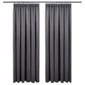 Produktbild: Blumtal Verdunklungsvorhänge Kräuselband 175x140 cm im 2er Set - Oeko-TEX zertifizierte Vorhänge Blickdicht - Verdunklungsvorhang - waschbare Vorhänge mit Kräuselband für Schiene in Anthrazit